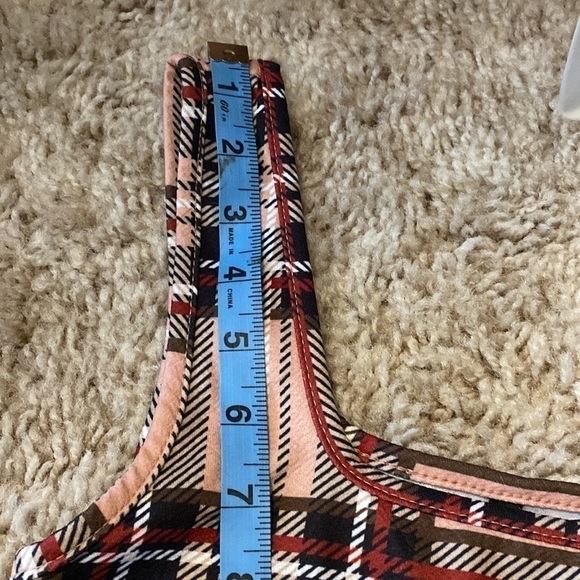 Shein Pink Multicoloured Plaid Women's Tank Top (Size 4) - Picture 8 of 9